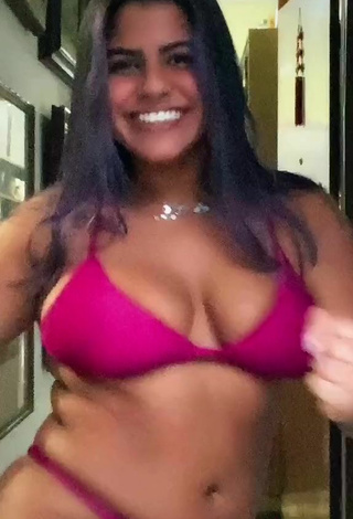 3. Sultry Julia Antunes Shows Cleavage in Violet Bikini and Bouncing Boobs