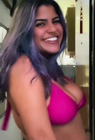 4. Sultry Julia Antunes Shows Cleavage in Violet Bikini and Bouncing Boobs