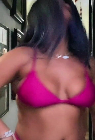 5. Sultry Julia Antunes Shows Cleavage in Violet Bikini and Bouncing Boobs