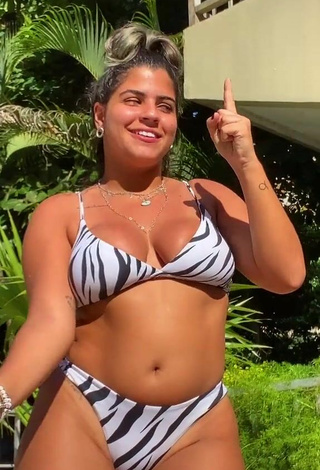 2. Lovely Julia Antunes Shows Cleavage in Zebra Bikini