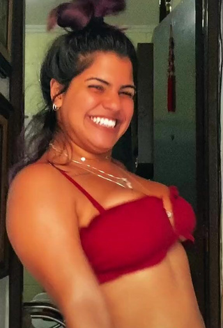 5. Hottie Julia Antunes Shows Cleavage in Red Bikini and Bouncing Boobs