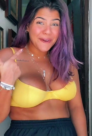 Julia Antunes Looks Fine in Yellow Bikini Top