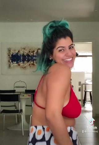 5. Julia Antunes Looks Hot in Red Bikini Top