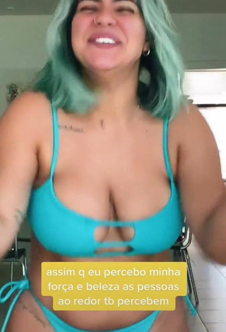 5. Beautiful Julia Antunes Shows Cleavage in Sexy Blue Bikini