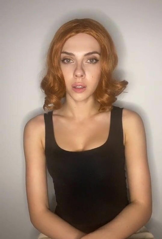 Sultry Kate Shumskaya in Black Tank Top