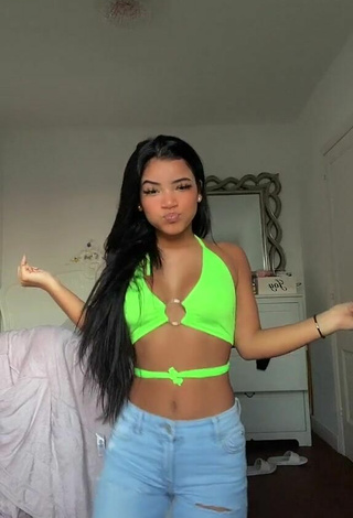 kerlytaaaaa in Inviting Lime Green Crop Top