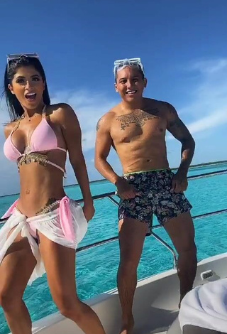 4. Luscious Kimberly Flores in Pink Bikini Top on a Boat