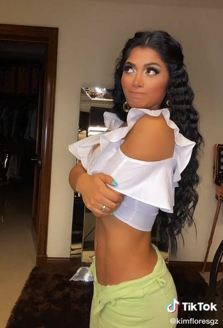 5. Attractive Kimberly Flores in White Crop Top