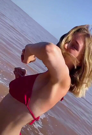 4. Luscious Kate Kisskate in Red Bikini at the Beach