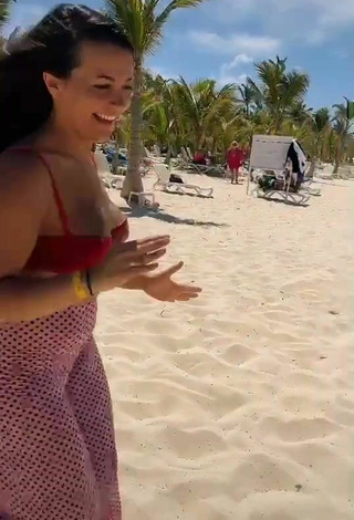 2. Sultry Lana in Red Bikini Top at the Beach