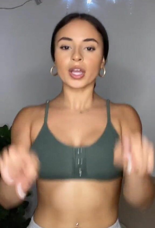 2. Luscious Leslie Contreras in Grey Crop Top