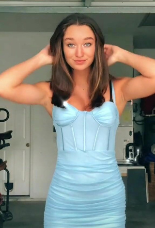 Sultry Lia Jakubowski in Blue Dress