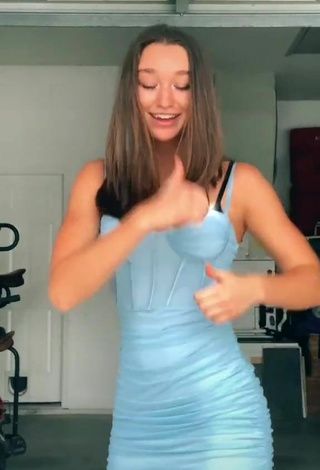 5. Sultry Lia Jakubowski in Blue Dress