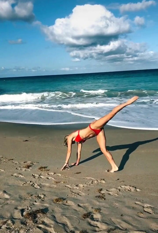 5. Erotic Olivia Dunne in Red Bikini at the Beach