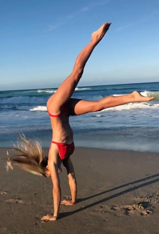 4. Breathtaking Olivia Dunne in Red Bikini at the Beach