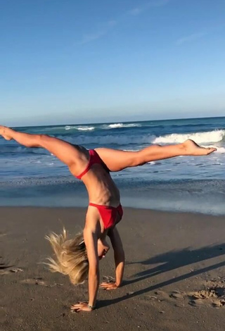 5. Breathtaking Olivia Dunne in Red Bikini at the Beach