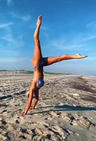 3. Fine Olivia Dunne in Sweet Bikini at the Beach while doing Fitness Exercises