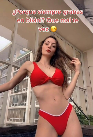 Andrea Caro Looks Lovely in Red Bikini