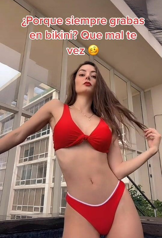 4. Andrea Caro Looks Lovely in Red Bikini