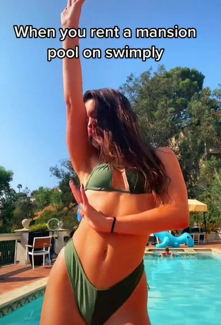 5. Cute Lauren Gibson in Green Bikini at the Swimming Pool