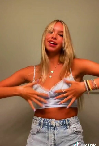 3. Sultry Madison Vanderveen in Blue Crop Top