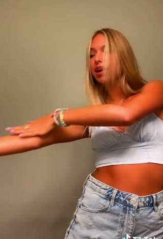 5. Sultry Madison Vanderveen in Blue Crop Top