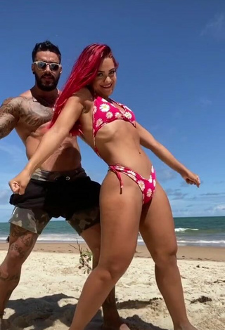 Mayca Delduque in Alluring Floral Bikini at the Beach