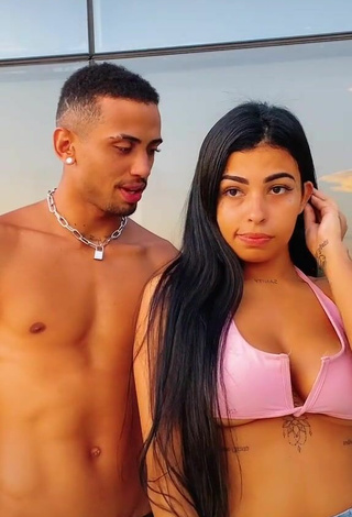 2. Hot MC Lya Shows Cleavage in Pink Bikini Top (Underboob)