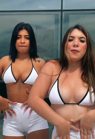 4. Sexy MC Lya Shows Cleavage in White Bikini Top