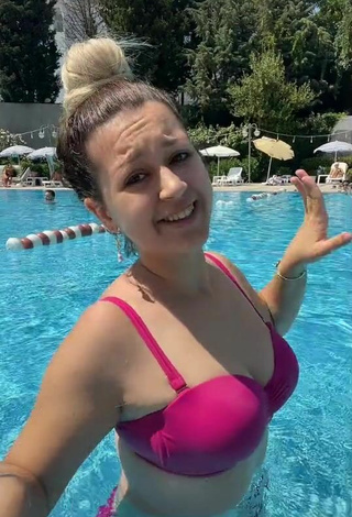 5. Sexy Miray Aktağ in Red Bikini at the Swimming Pool