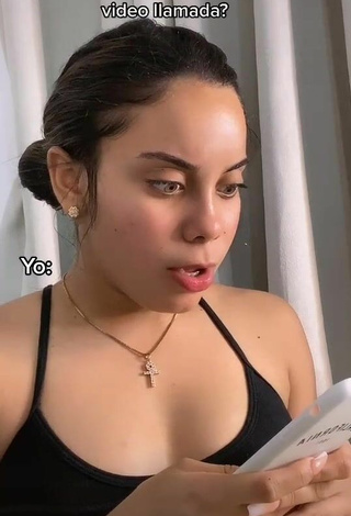 Sexy Nallely Santos in Black Sport Bra