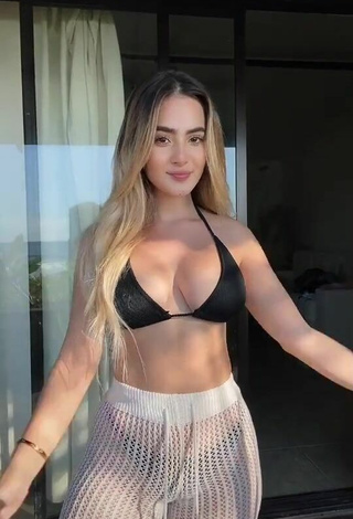 Hottest Nicolle Figueroa Shows Cleavage in Black Bikini Top and Bouncing Tits