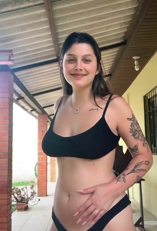 5. Luscious Nina Castanheira in Black Bikini (Underboob)