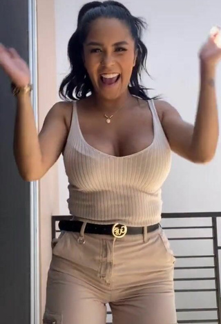 3. Sultry Pao Castillo Shows Cleavage in Beige Top and Bouncing Boobs