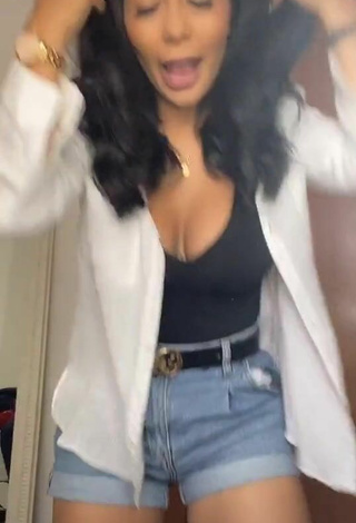 Sexy Pao Castillo Shows Cleavage in Black Top and Bouncing Breasts