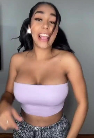 2. Sultry Pao Castillo Shows Cleavage in Purple Tube Top and Bouncing Boobs