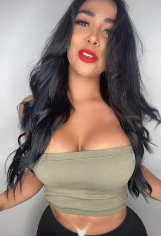 Luscious Pao Castillo Shows Cleavage in Olive Tube Top