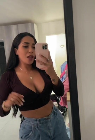 3. Luscious Pao Castillo Shows Cleavage in Black Crop Top