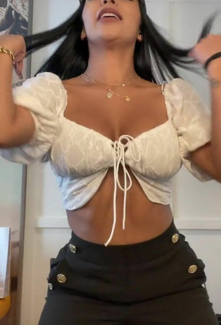 Amazing Pao Castillo Shows Cleavage in Hot White Crop Top