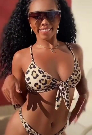 2. Titillating Ramana Borba Shows Cleavage in Leopard Bikini