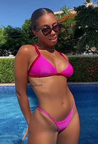 Sexy Ramana Borba Shows Cleavage in Firefly Rose Bikini at the Pool and Bouncing Tits