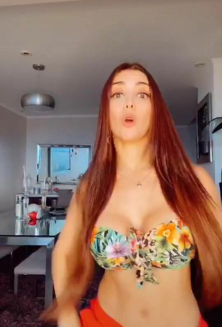 Hot Rosángela Espinoza Shows Cleavage in Floral Bikini Top