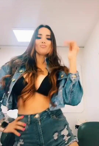 Titillating Rosángela Espinoza Shows Cleavage in Black Bikini Top and Bouncing Boobs