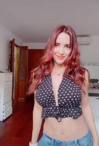 Really Cute Rosángela Espinoza in Polka Dot Crop Top