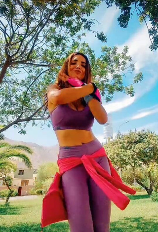 2. Sultry Rosángela Espinoza in Purple Leggings