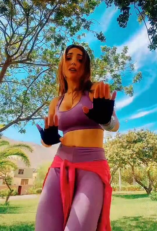 4. Sultry Rosángela Espinoza in Purple Leggings