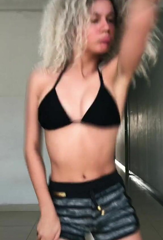 5. Cute Sandra Costa in Black Bikini Top and Bouncing Boobs