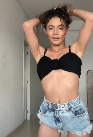 Beautiful Sandra Costa in Sexy Black Crop Top and Bouncing Tits