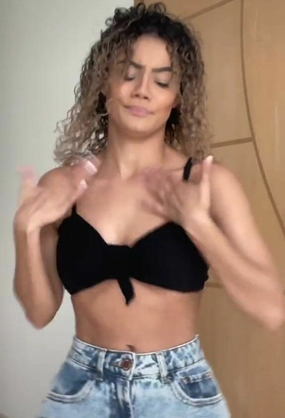 Hottest Sandra Costa in Black Crop Top and Bouncing Boobs