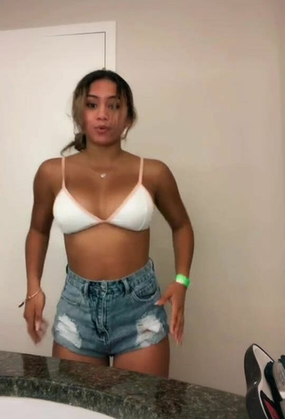 2. Sexy Shayla Marie Shows Cleavage in White Bikini Top and Bouncing Boobs